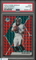 2020 Panini Mosaic Jalen Hurts #222 Red Rookie RC PSA 10