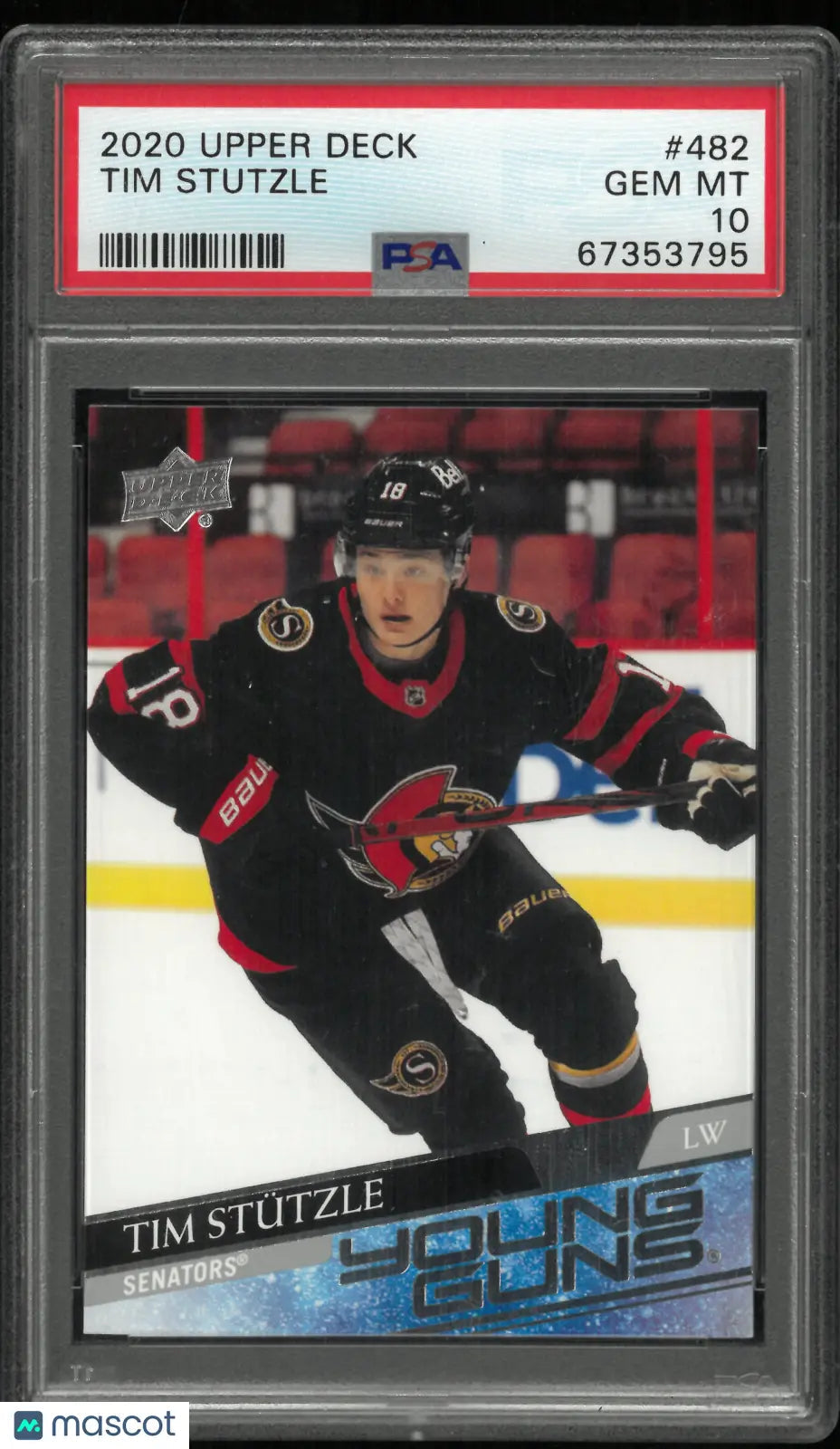 2020 Upper DeckeSeries 2 Tim Stutzle Young Guns RC Rookie PSA 10