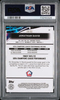 2021-22 Topps Finest UEFA CL Jonathan David Gold Refractor PSA10 /50 RC Rookie
