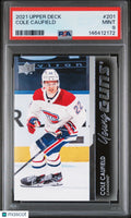 2021-22 Upper Deck Series 1 Cole Caufield Young Guns RC Rookie #201 PSA 9