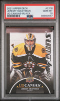2021-22 Upper Deck Series 1 UD Canvas Young Guns RC Jeremy Swayman Black PSA 10