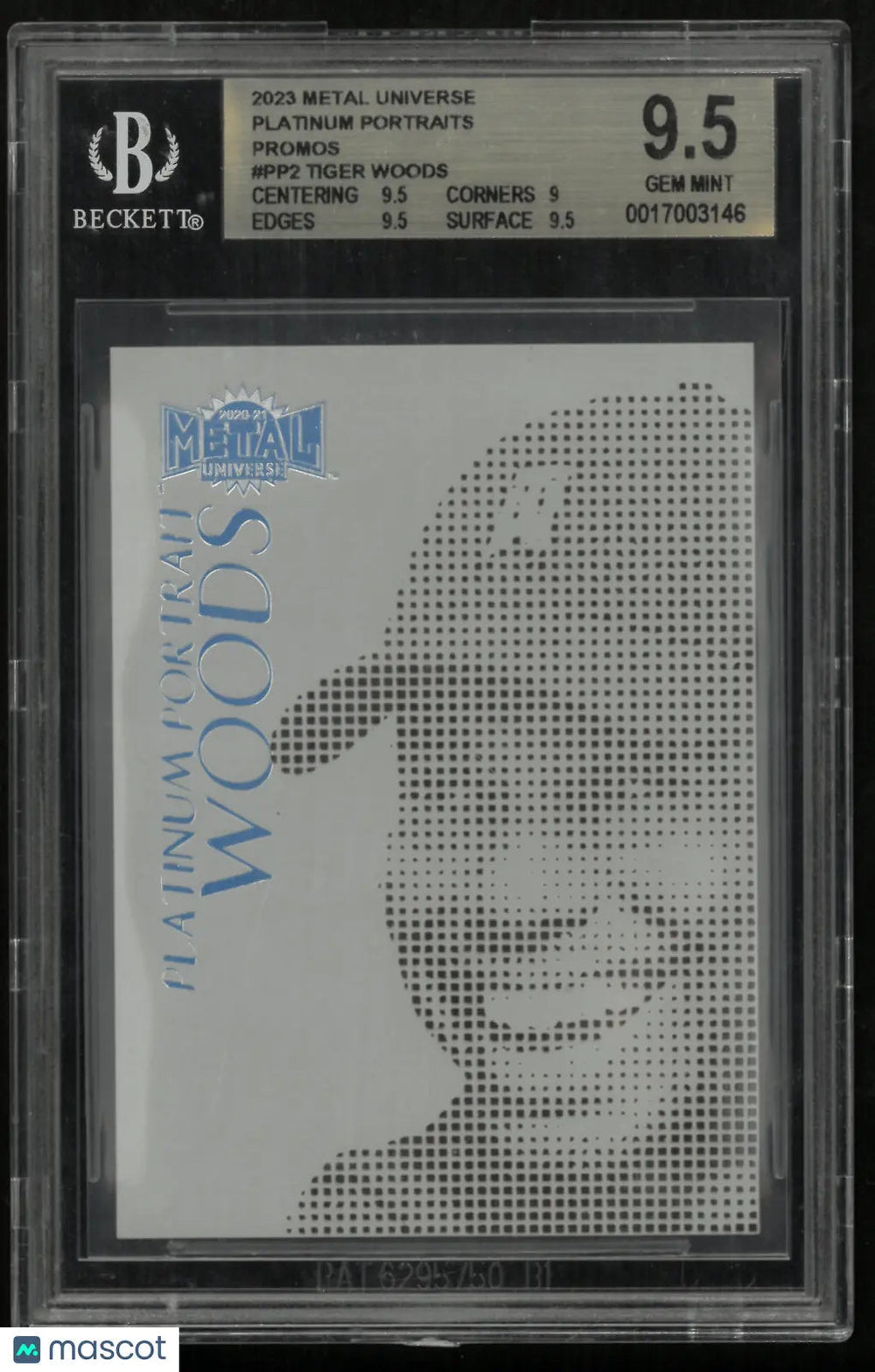 2021 Metal Universe Platinum Portraits Diamond Club Tiger Woods #PP2 BGS 9.5