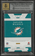 2021 National Treasures Rookie Patch Auto NFL Shield Red Jaylen Waddle BGS 8 1/1