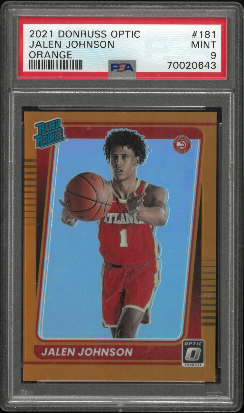 2021 Panini Donruss Optic Jalen Johnson Rated Rookie RC Orange PSA 9 /199