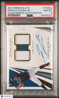 2021 Panini Immaculate Team Heroes Dual Patch Auto Ronald Acuna JR. /10 PSA 8