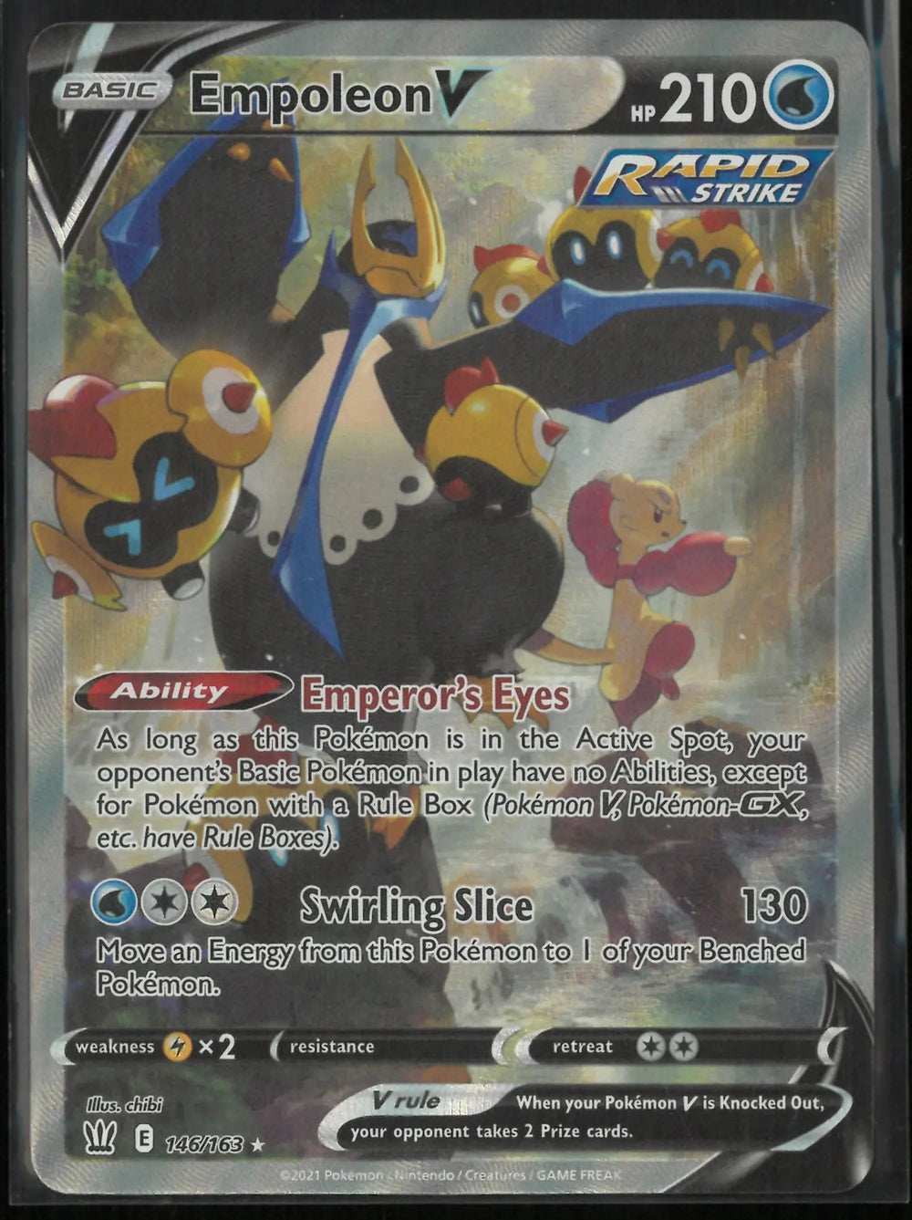 2021 Pokemon Battle Styles Ultra Rare Alternate Full Art Empoleon V 146/163