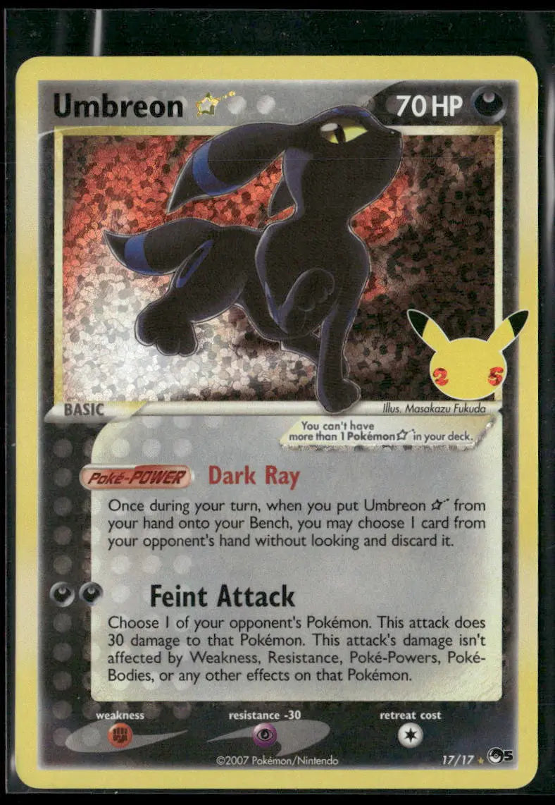 2021 Pokemon Celebrations: Classic Collection Umbreon Gold Star 17/17