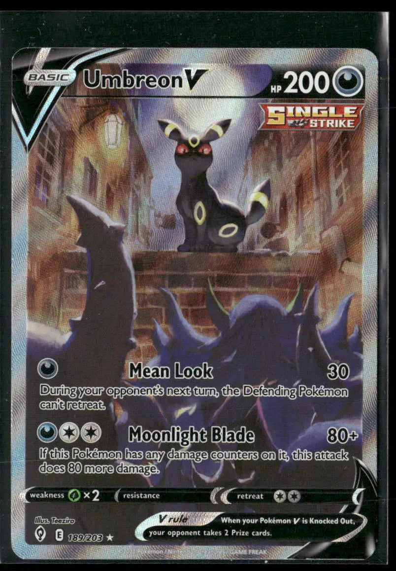 2021 Pokemon Evolving Skies Alternate Full Art Umbreon V 189/203