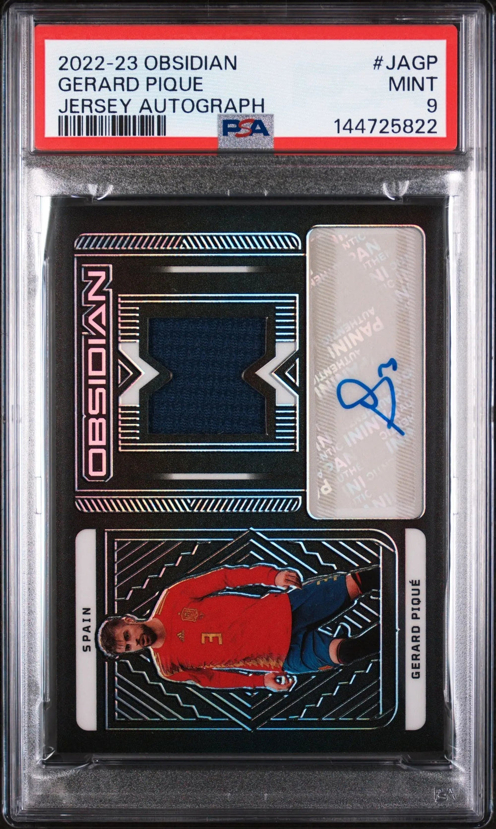 2022-23 Panini Obsidian Jersey Patch Auto Autograph Gerard Pique PSA 9 /33