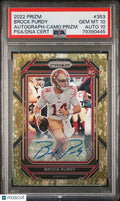 2022 Panini Prizm Football Brock Purdy RC Rookie Auto Camo PSA 10 Auto 10 /25