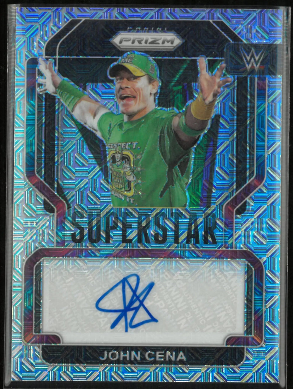 2022 Panini Prizm WWE John Cena Superstar Mojo Refractor Autograph Auto /25
