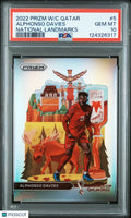 2022 Prizm World Cup Qatar National Landmarks Alphonso Davies PSA 10
