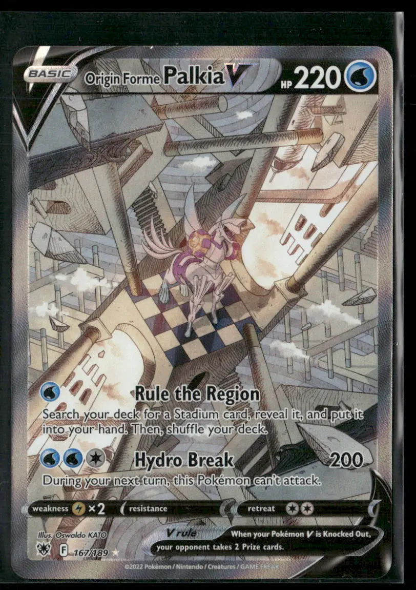 2022 Pokemon Astral Radiance Alternate Full Art Origin Forme Palkia V 167/189
