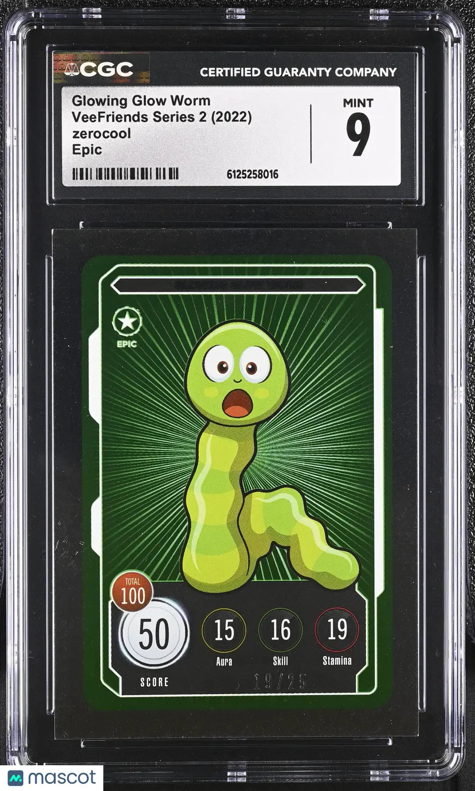 2022 Zerocool Veefriends Series 2 Glowing Glow Worm Epic 19/25 CGC 9