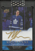 2023-24 Upper Deck Clear Cut Matthew Knies UD Canvas RC Gold Auto 1/1