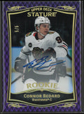 2023-24 Upper Deck Stature Hockey Connor Bedard RC Rookie Purple Auto 5/5