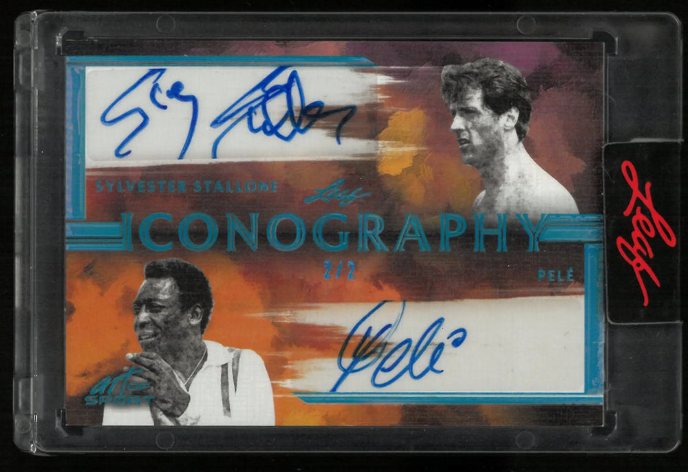 2023 Leaf Iconography Sylvester Stallone/ Pele Autograph Auto Blue /2