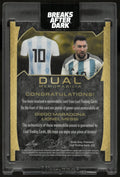 2023 Leaf Trading Ultimate Soccer Dual Memorabilia Diego Maradona/ Lionel Messi /27