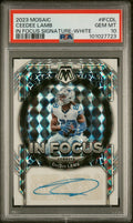 2023 Panini Mosaic In Focus Signature Auto Ceedee Lamb White PSA 10 /15