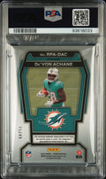 2023 Prizm Football Rookie Patch Auto De’Von Achane RC Purple Power PSA 9 /49
