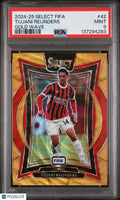 2024 Panini Select FIFA Terrace Gold Wave Prizm Tijjani Reijnders #42 /10 PSA 9