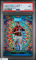 2024-25 Panini Select Serie A Stained Glass Andriy Shevchenko #17 PSA 9
