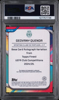 2024-25 Topps Finest UCC Auto Geovany Quenda Magenta Refractor PSA 8 /75