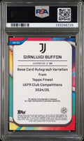 2024-25 Topps Finest UEFA Auto Gianluigi Buffon Black Wave 07/10 PSA 10