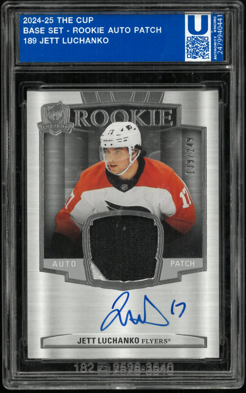 2024-25 UD The Cup Jett Luchanko RC Rookie Patch Auto /249