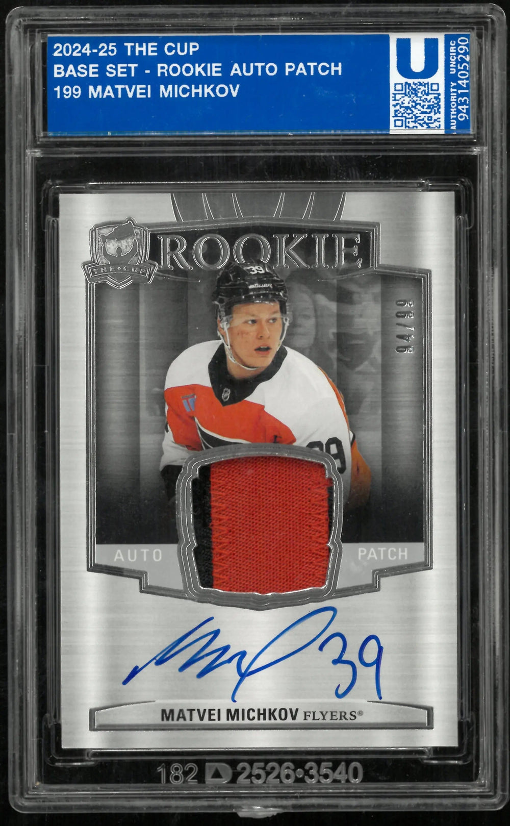 2024-25 UD The Cup Matvei Michkov RC Rookie Patch Auto /99