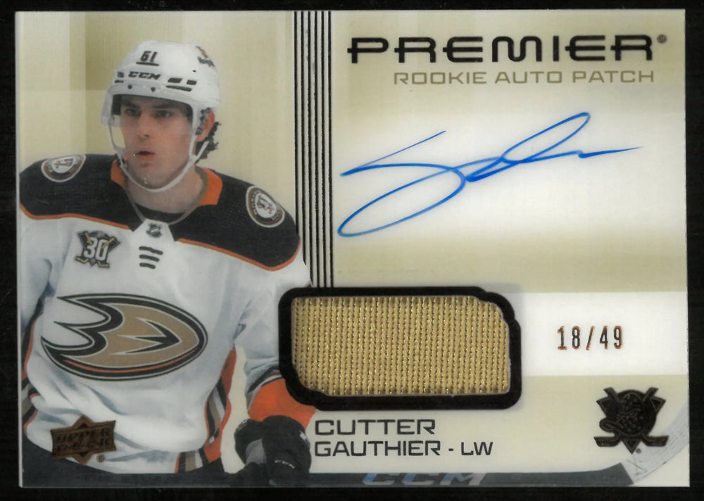 2024-25 Upper Deck Premier Bronze Rookie Patch Auto Cutter Gauthier /49