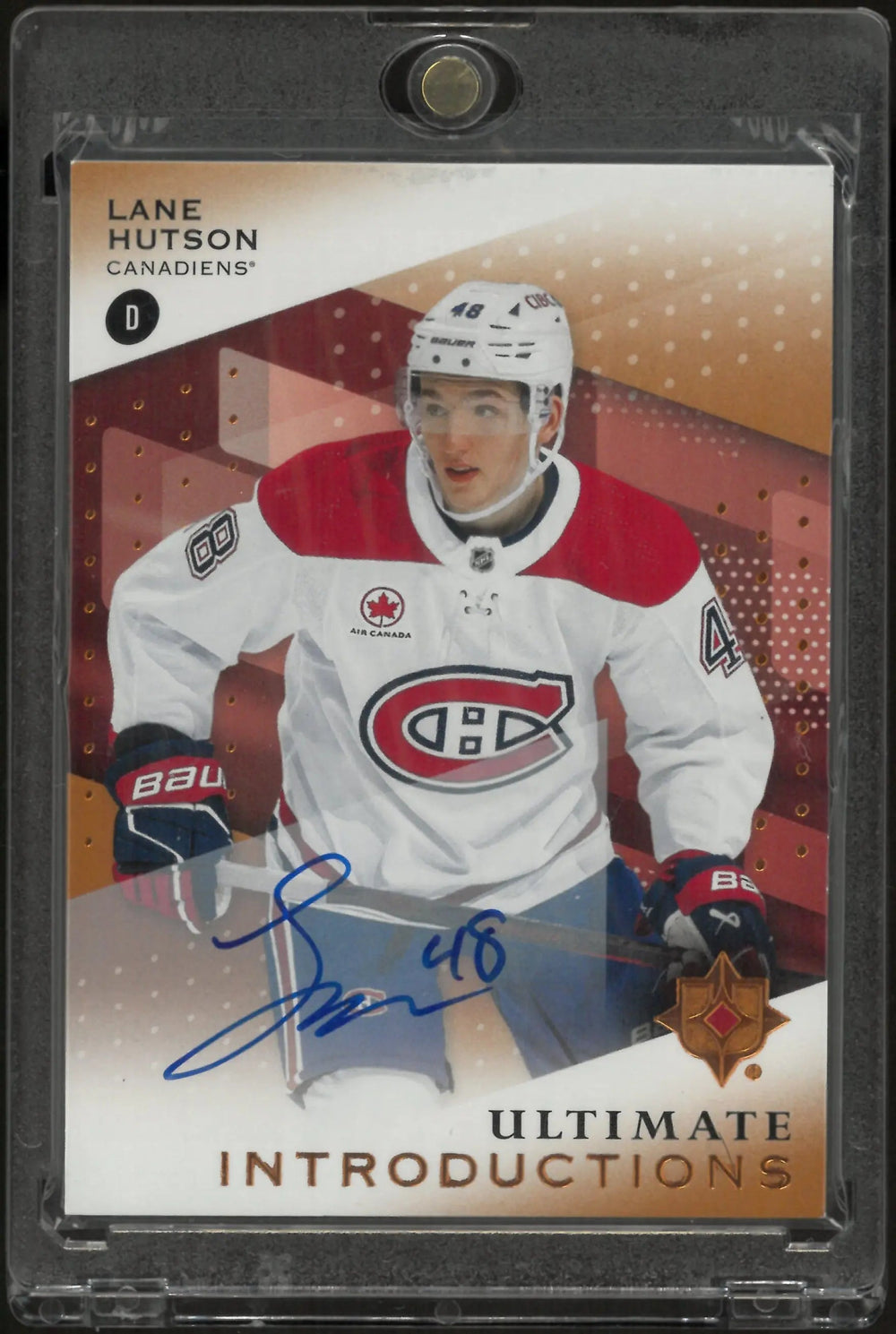 2024-25 Upper Deck Ultimate Hockey Introductions Lane Hutson RC Auto
