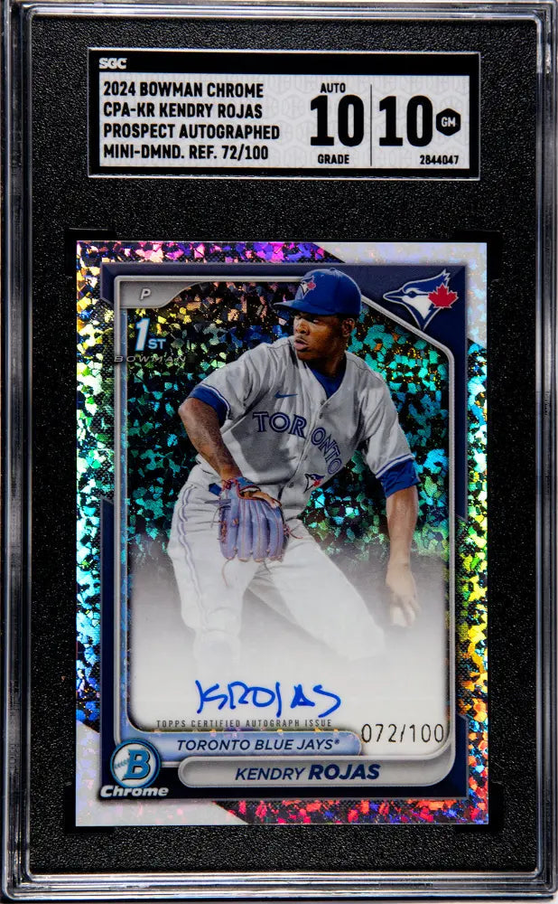 2024 Bowman Chrome Kendry Rojas Prospect Auto Mini Dmnd. Refractor SGC 10 /100