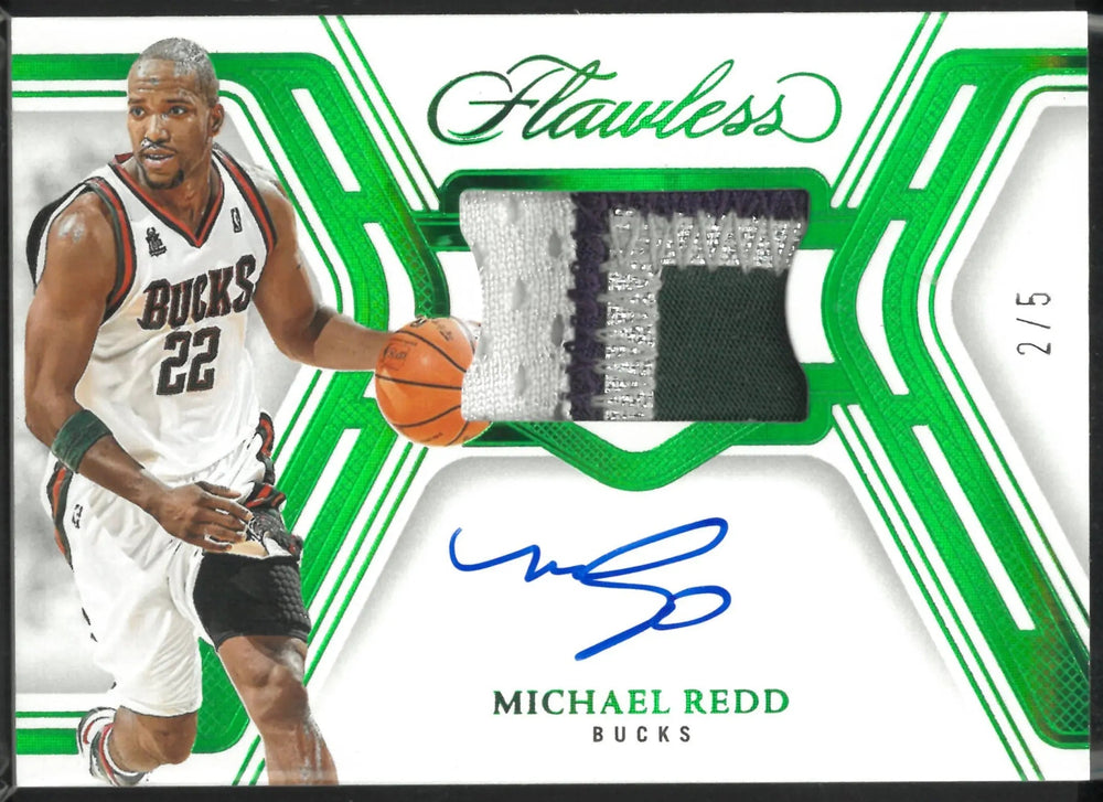 2024 Panini Flawless Green Signature Patch Materials Patch Auto Michael Redd /5