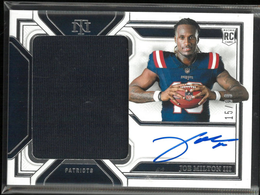 2024 Panini National Treasure Rookie Patch Autograph Joe Milton III RC /99