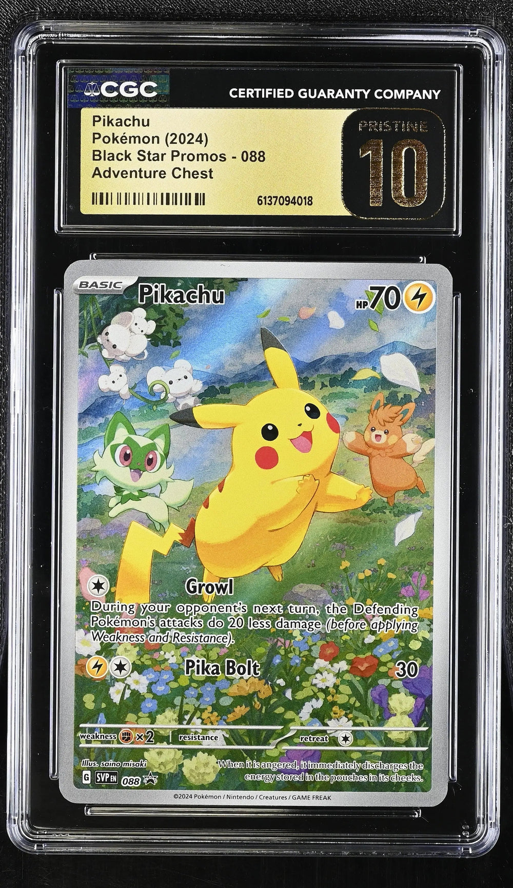 2024 Pokemon Black Star Promos Pikachu Adventure Chest Pristine CGC 10 #088