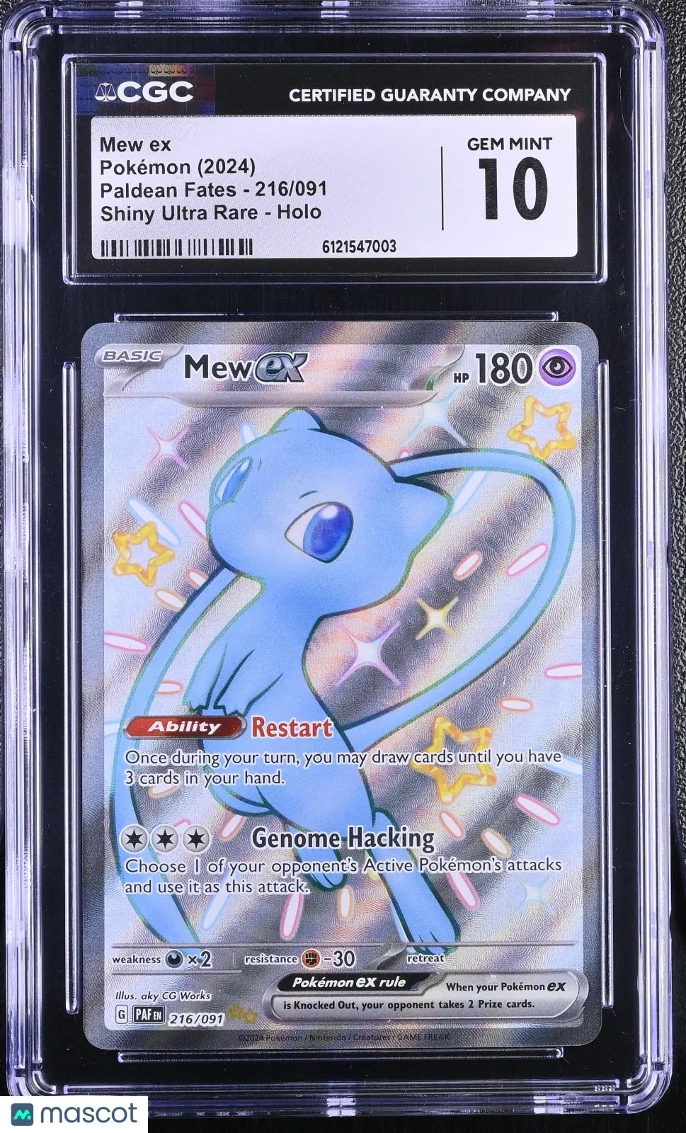 2024 Pokemon Paldean Fates Shiny Ultra Rare Mew ex 216/091 CGC 10