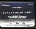2024 Topps Baseball Series 1 2023 World Series Champion Auto Patch Adolis Garcia /50