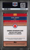 2024 Topps Chrome Mcdonalds All American Zam Jones Auto Gold Refractor/50 PSA 10