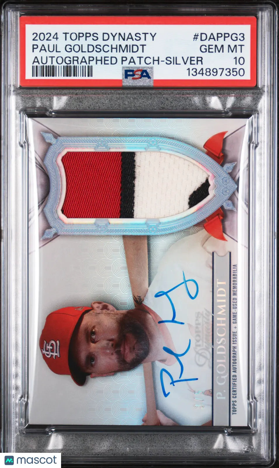 2024 Topps Dynasty Autograph Auto Patch Paul Goldschmidt Silver /5 PSA 10