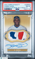 2024 Topps Dynasty Baseball Dynasty Dual Patch Auto Sammy Sosa Gold 1/1 PSA 8
