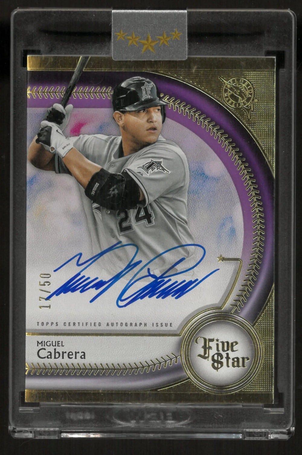 2024 Topps Five Star Autograph Miguel Cabrera Auto Purple /50