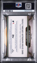 2024 Topps Triple Threads Auto Relics Julio Rodriguez Emerald /18 PSA 8