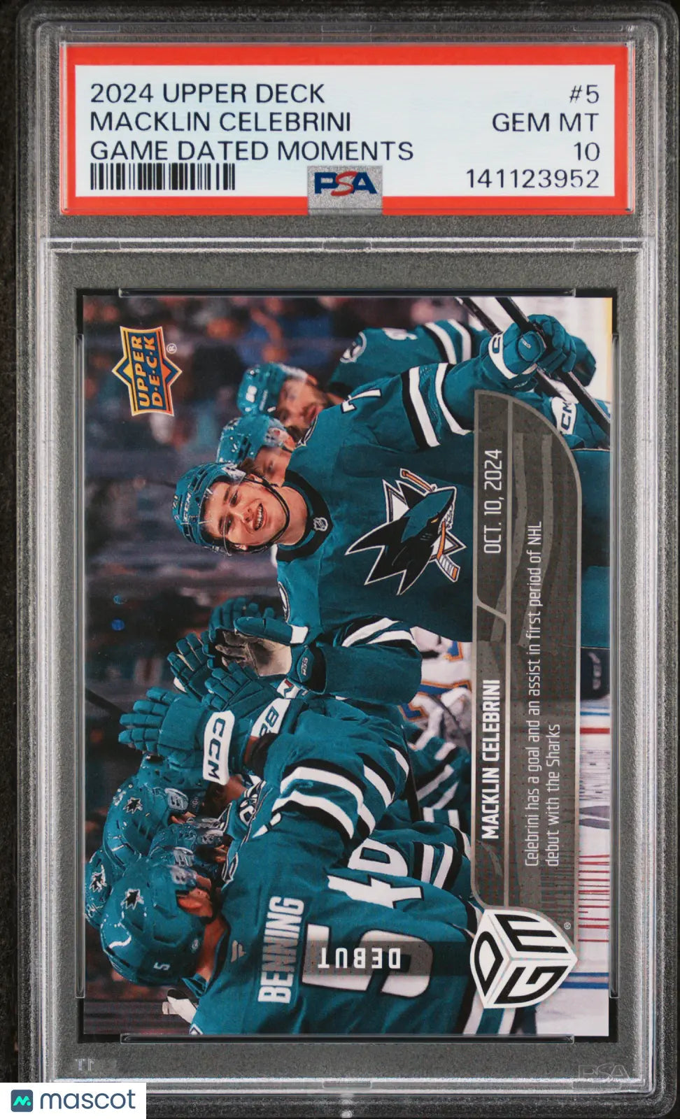 2024 Upper Deck Game Dated Moments Macklin Celebrinie/1199 PSA 10