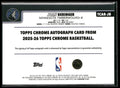 2025-26 Topps Chrome Basketball Orange Rookie Auto Joan Beringer /25