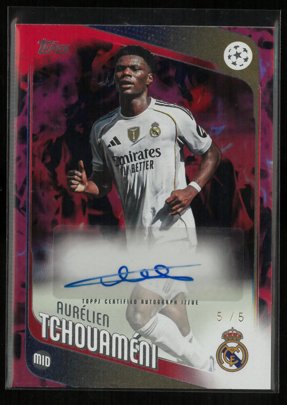 2025-26 Topps UEFA Club Competitions Autograph Aurelien Tchouameni Autograph Red /5