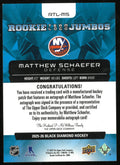 2025-26 UD Black Diamond Matthew Schaefer RC Jumbo Team Logo Patch Auto /99