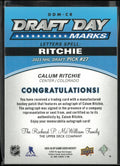 2025-26 UD SP Game Used Draft Day Mark Rookie Calum Ritchie Auto RC/35