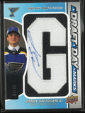 2025-26 UD SP Game Used Draft Day Marks Letters Jimmy Snuggerud Auto Patch /35