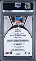 2025-26 Upper Deck Allure Macklin Celebrini Autograph Red Rainbow Auto PSA 9